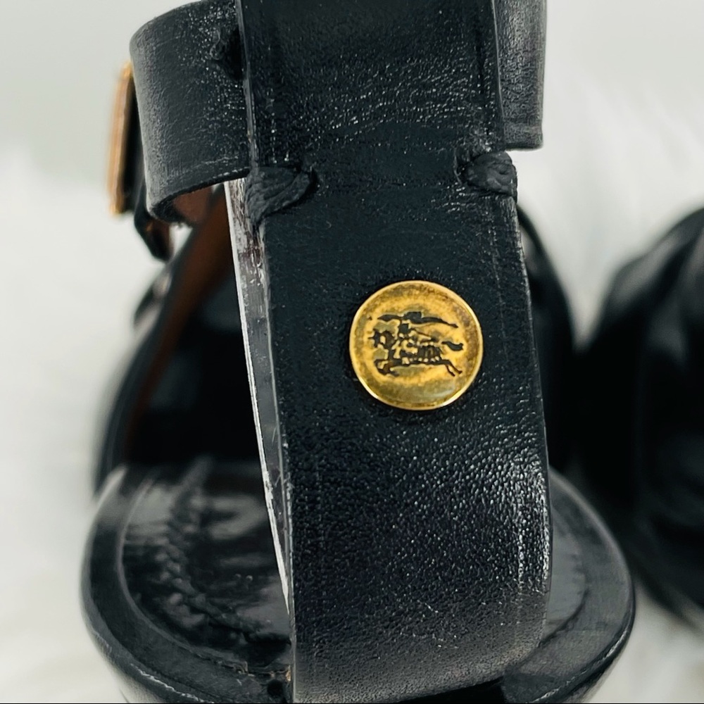 Burberry Bridle Huntley Black Platform Heel Sandals - Picture 11 of 16